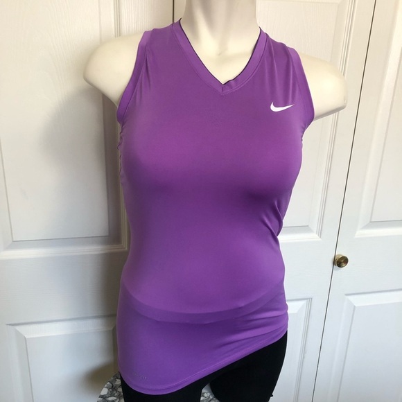 Nike Tops - Nike pro combat dri-fit purple tank sz.M
